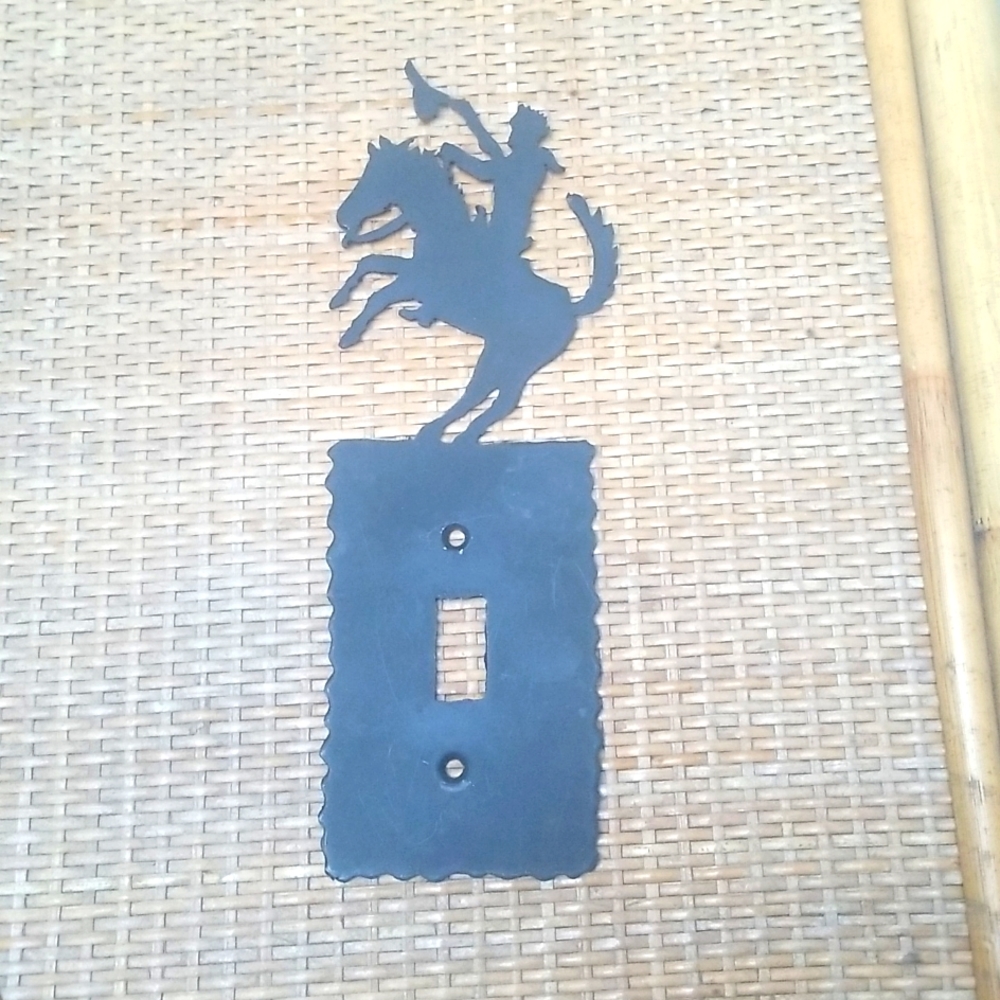 Vintage Bronco Cowboy Metal Cutouts Light Switch Cover